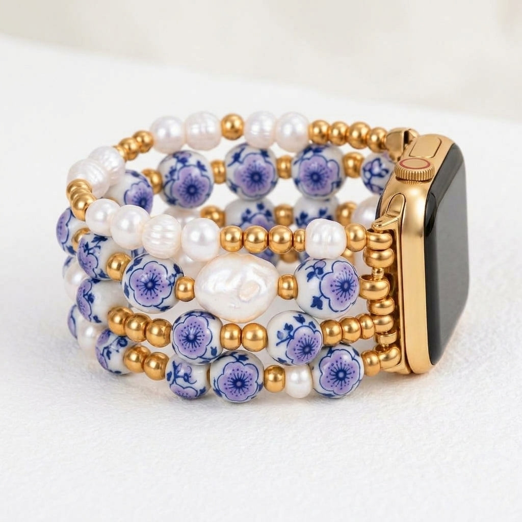 Porcelain Garden Lavender Bloom Apple Watch Strap