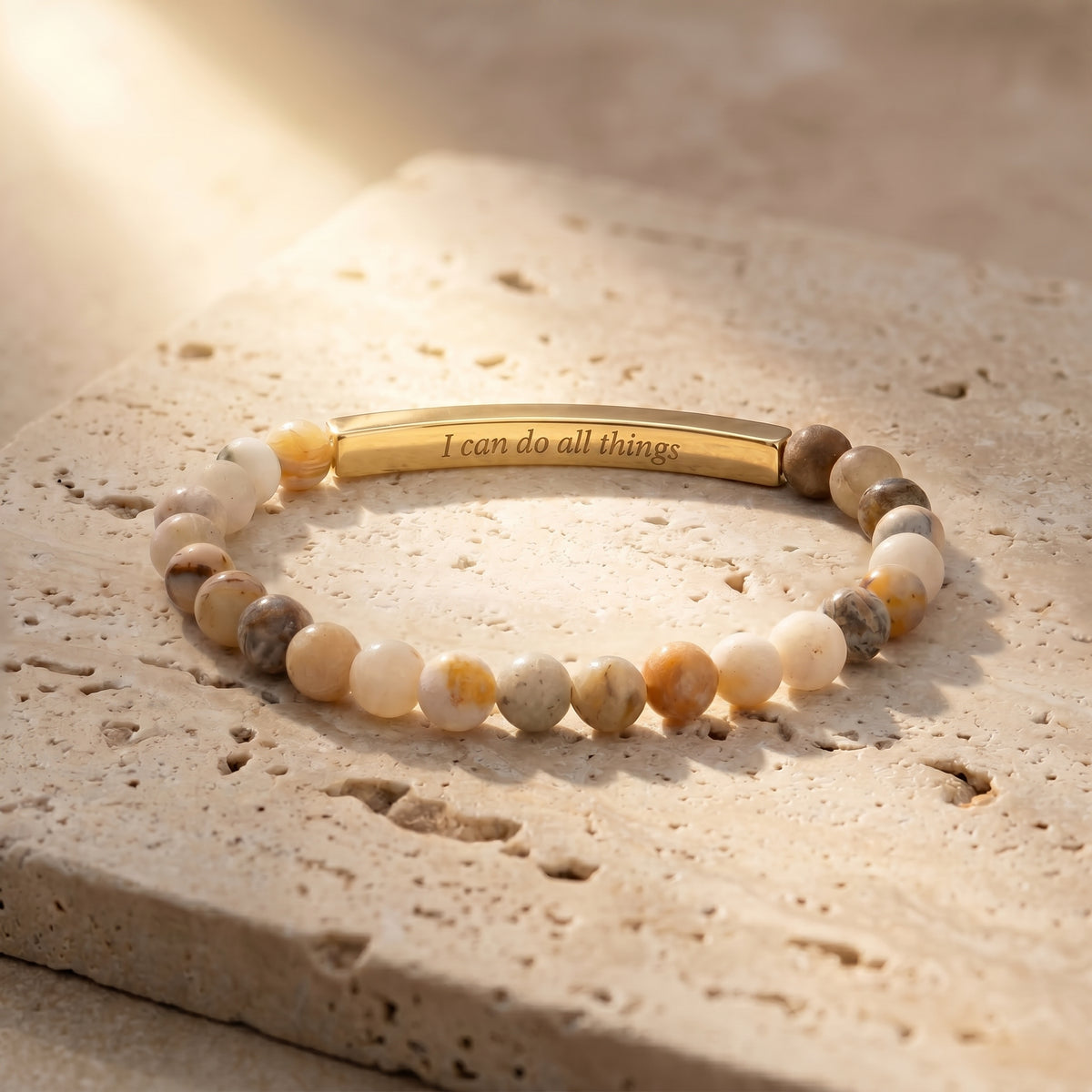Secret Message Amazonite Stone Bracelet