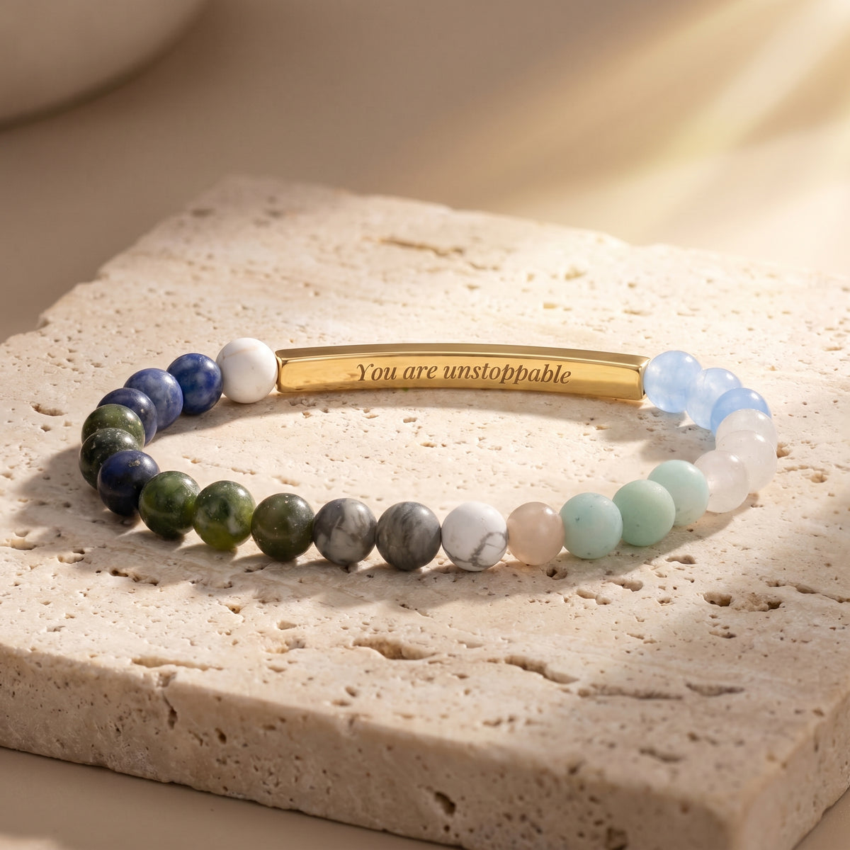 Secret Message Amazonite Stone Bracelet