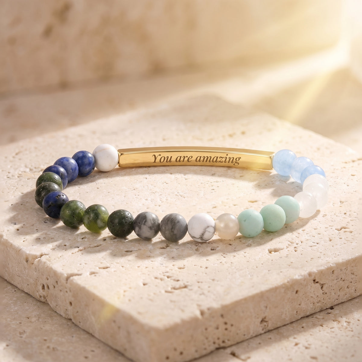Secret Message Amazonite Stone Bracelet