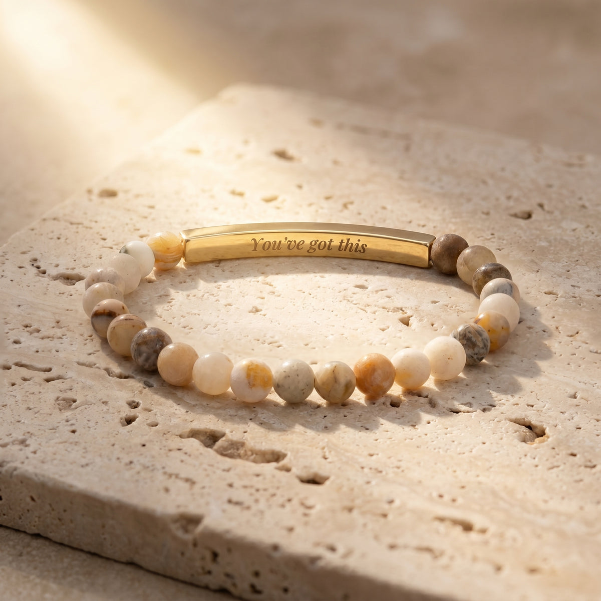 Secret Message Amazonite Stone Bracelet