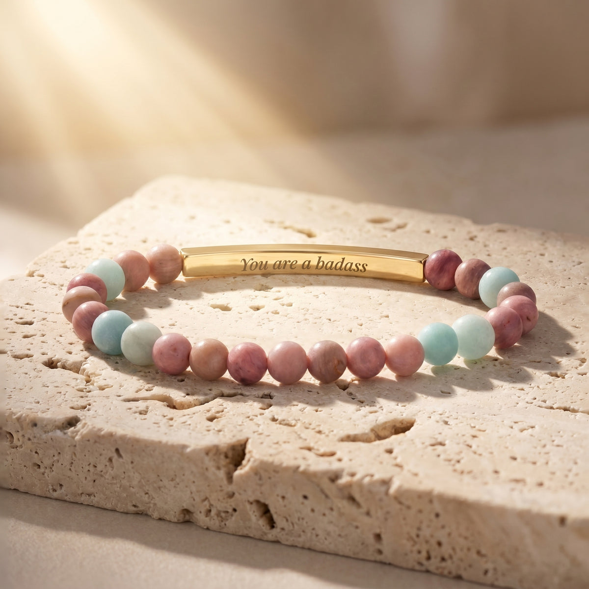 Secret Message Amazonite Stone Bracelet
