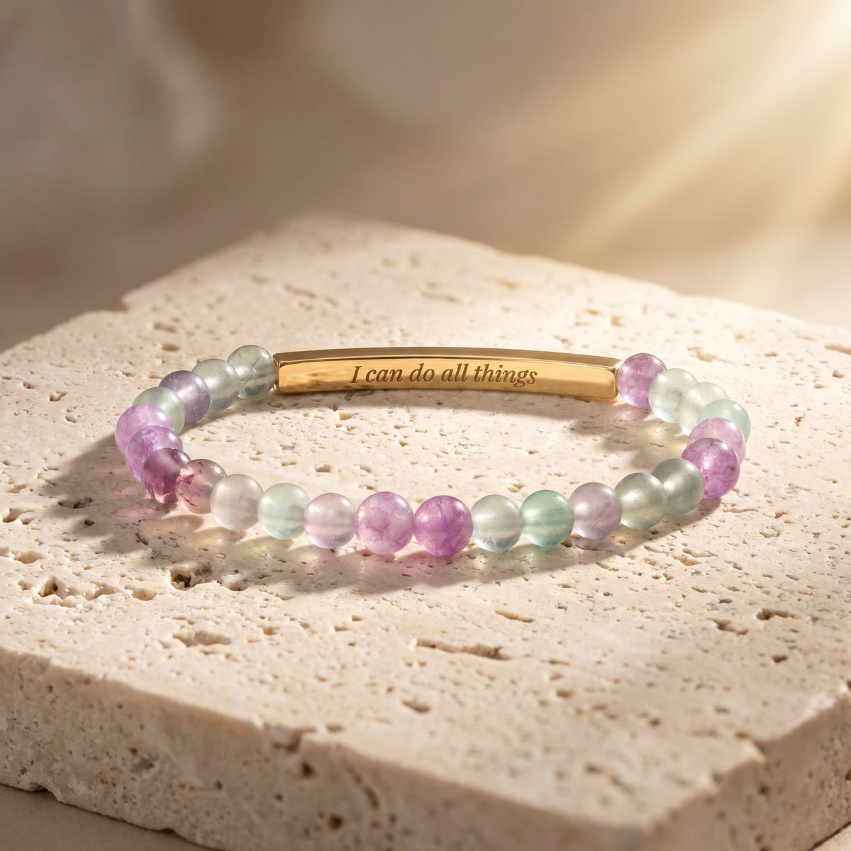 Secret Message Lavender Stone Bracelet