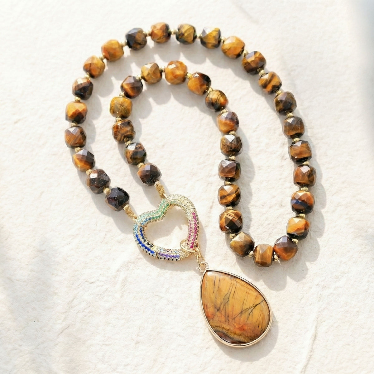 Tiger’s Eye Heart Pendant Necklace
