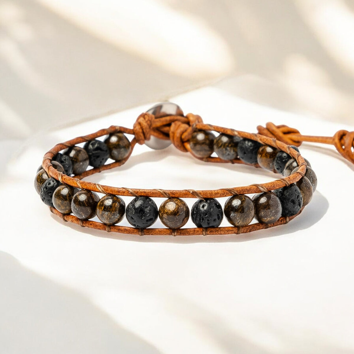 Men's Bronzite & Lava Bracelet
