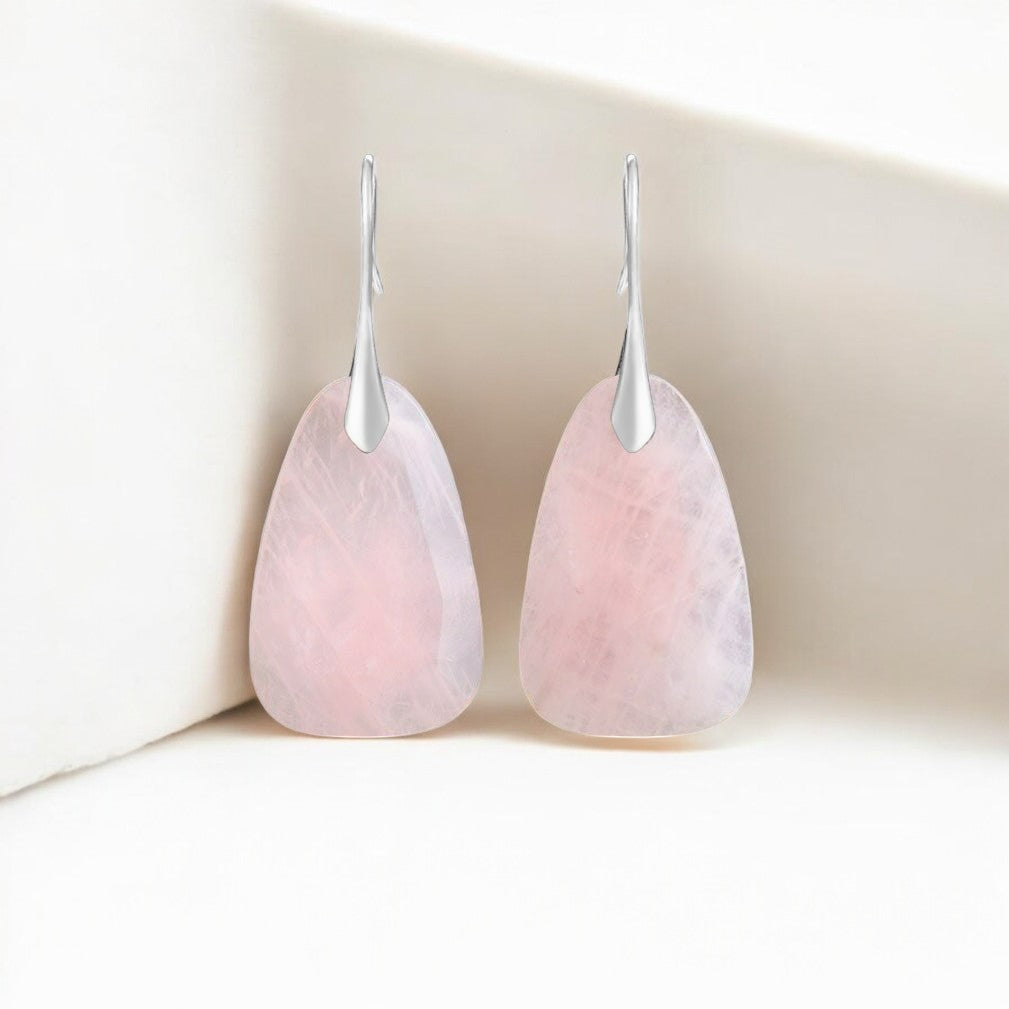 Rose Quartz Protection Drop Earrings