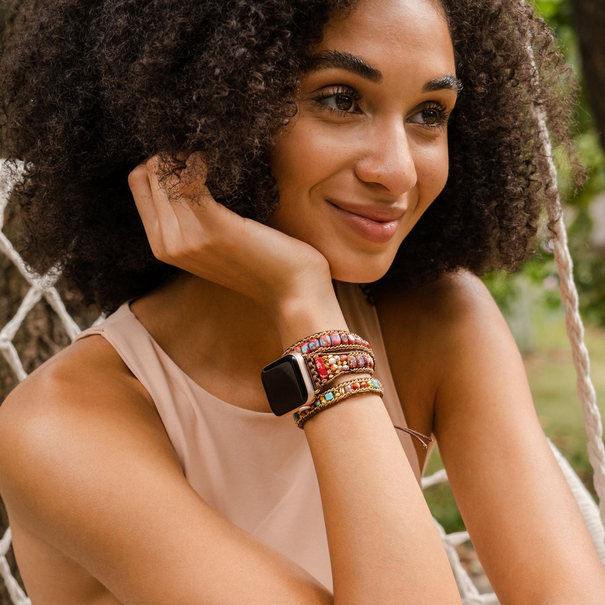 Cherry Emperor Jasper Apple Watch Strap - Cape Diablo