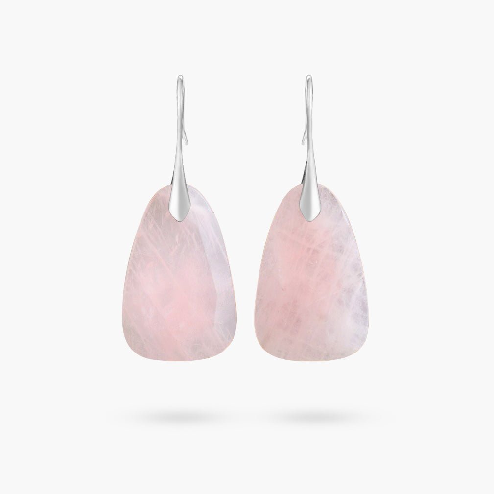 Rose Quartz Protection Drop Earrings - Cape Diablo