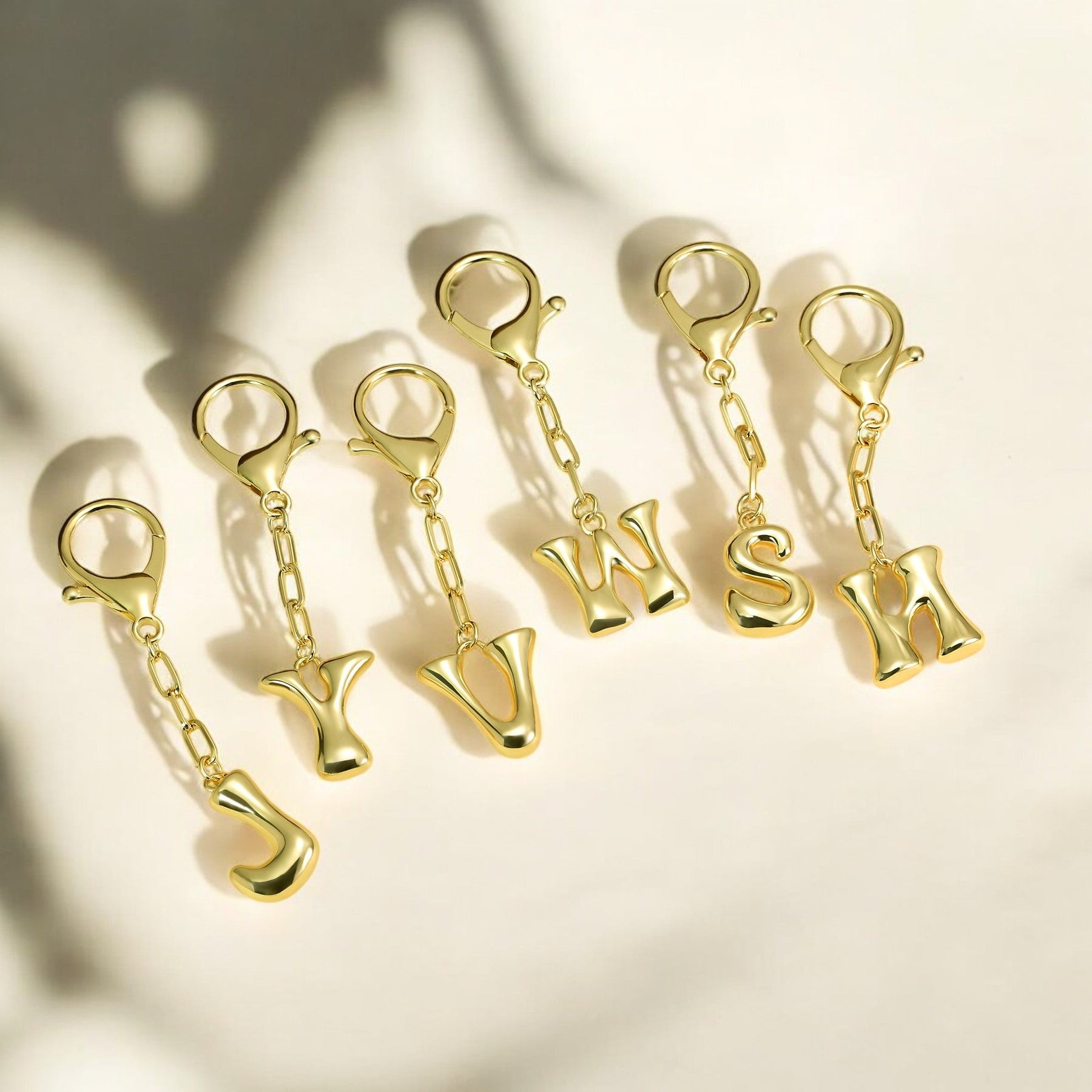 Bubble Letter Initial Keychain & Bag Charm