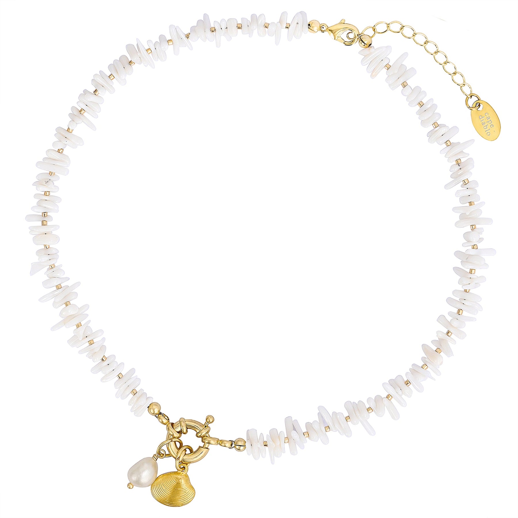 Coastal Shell Pearl Necklace