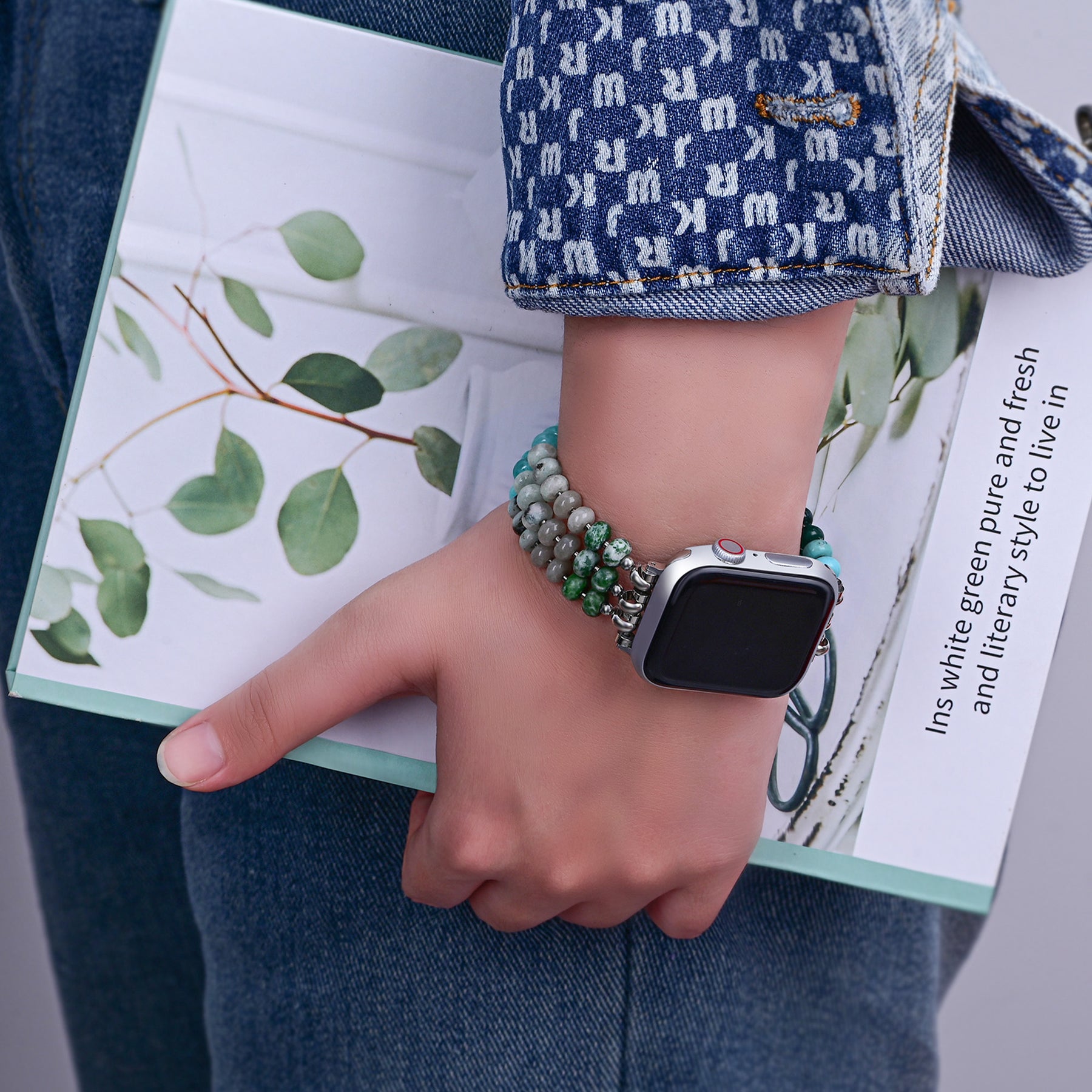 Ocean Breeze Stone Stretch Apple Watch Strap