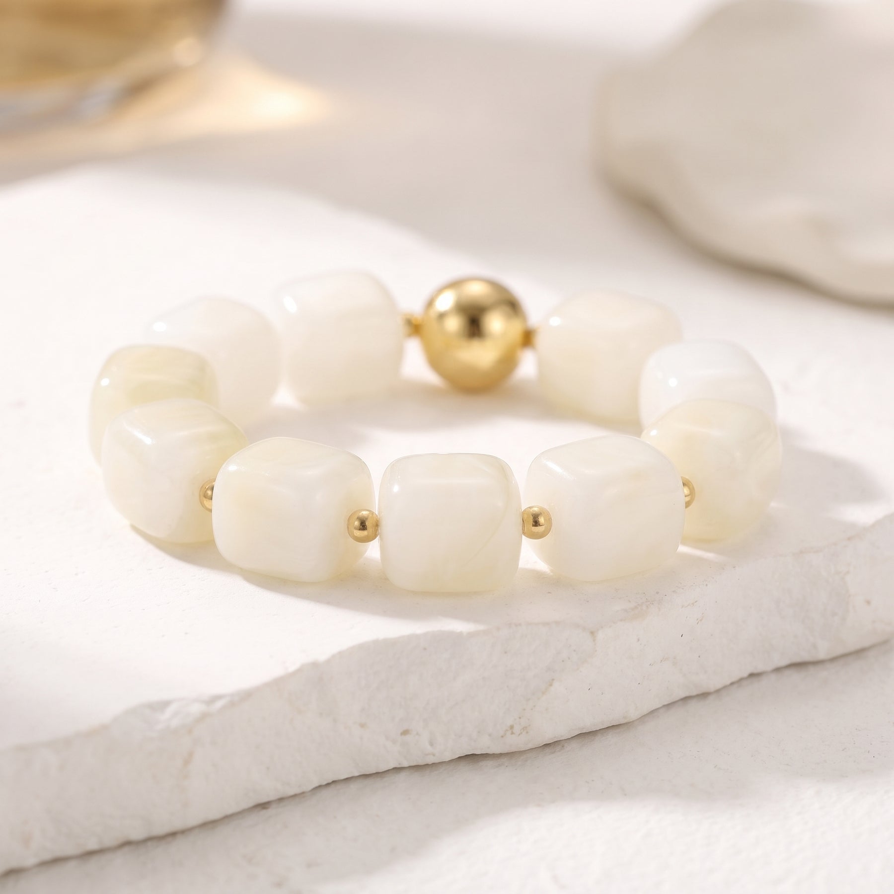 Moonlit Ivory Chunky Bracelet