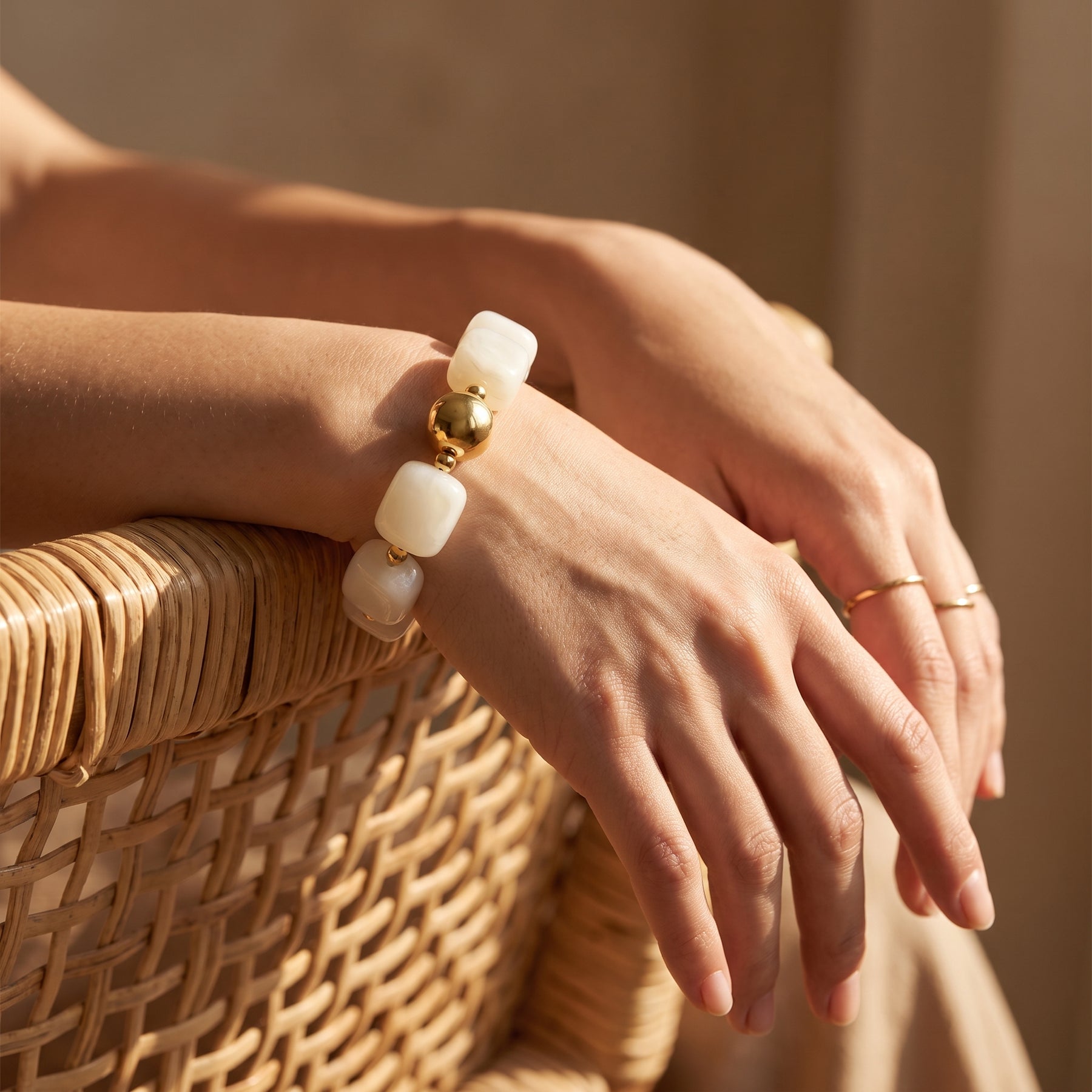 Moonlit Ivory Chunky Bracelet