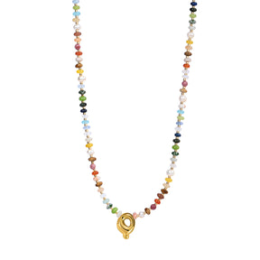 Vibrant Gem Initial Bubble Necklace