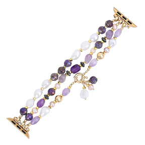 Amethyst Pearl Cluster Stretch Apple Watch Strap