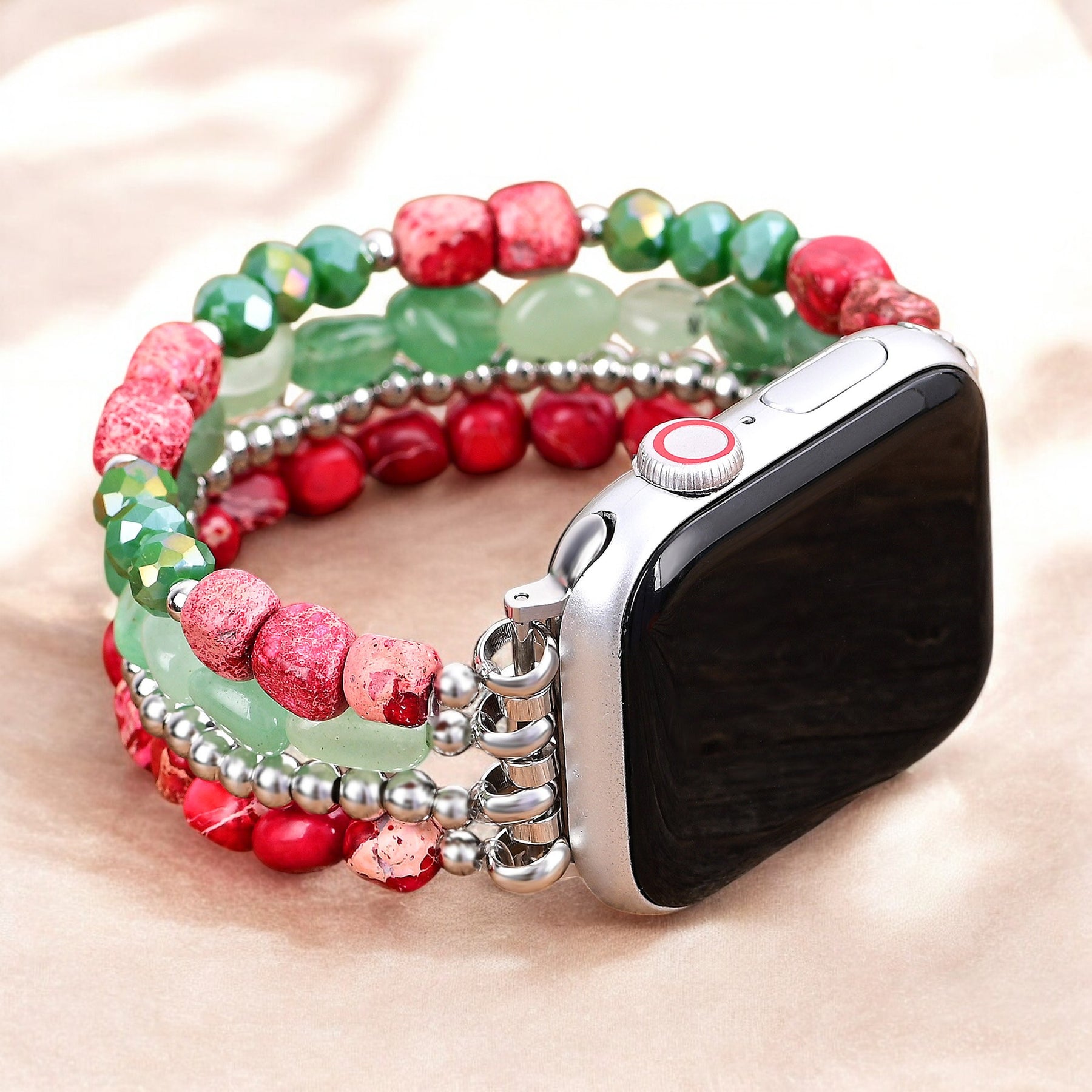 Evergreen Silver Elegance Christmas Apple Watch Strap