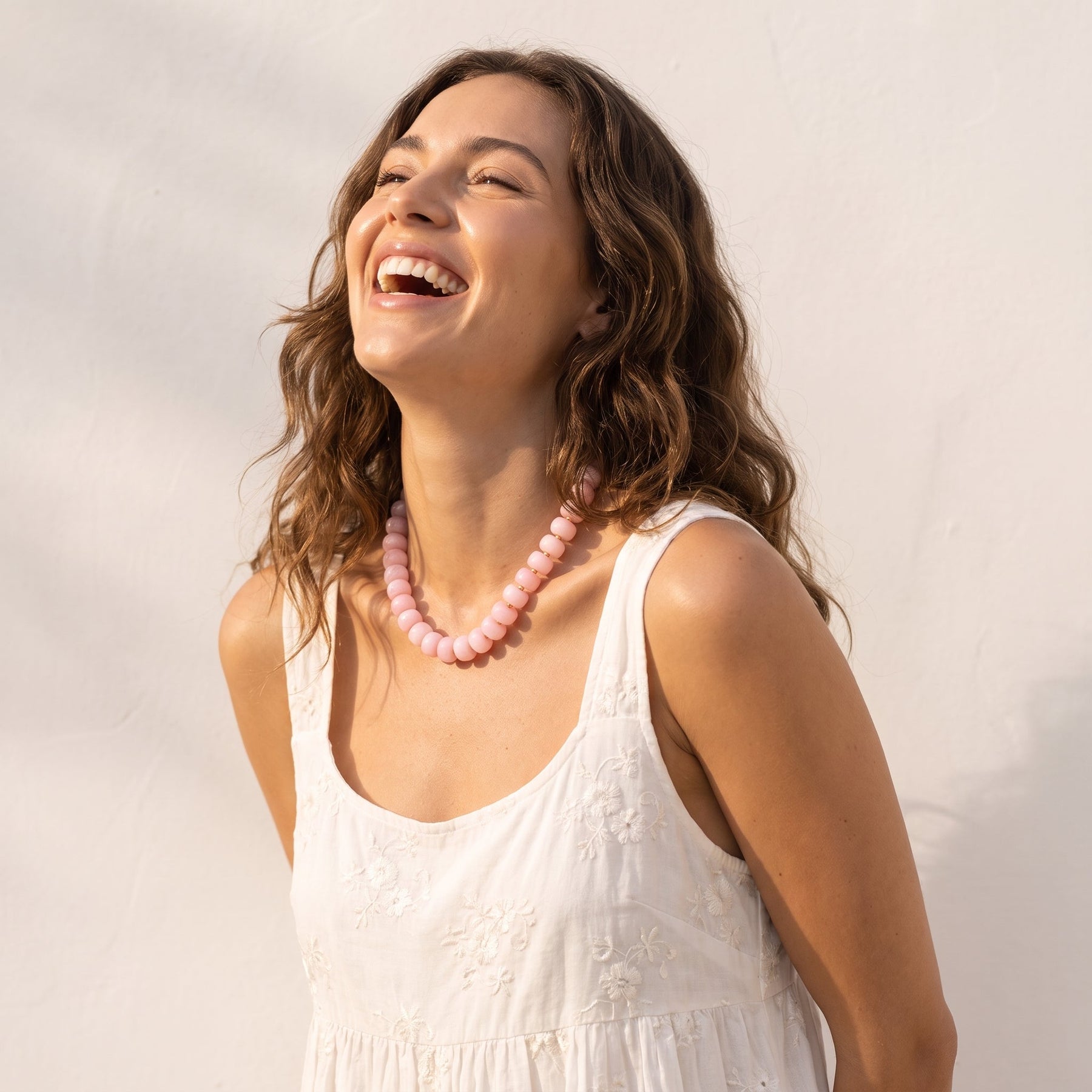 Chunky Blush Dream Rose Quartz Necklace