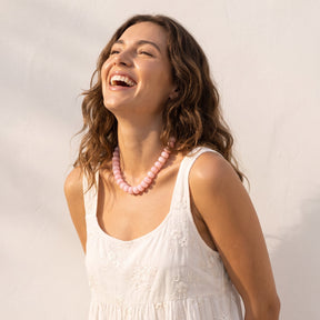Chunky Blush Dream Rose Quartz Necklace