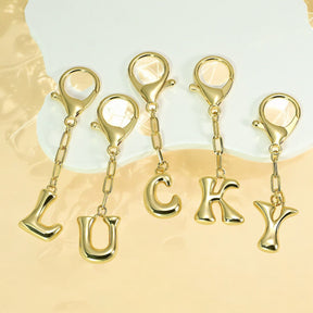 Bubble Letter Initial Keychain & Bag Charm