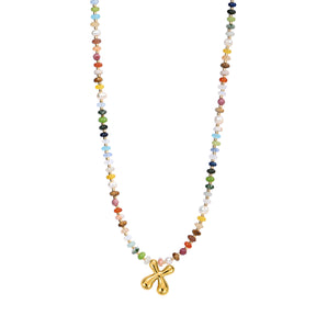 Vibrant Gem Initial Bubble Necklace