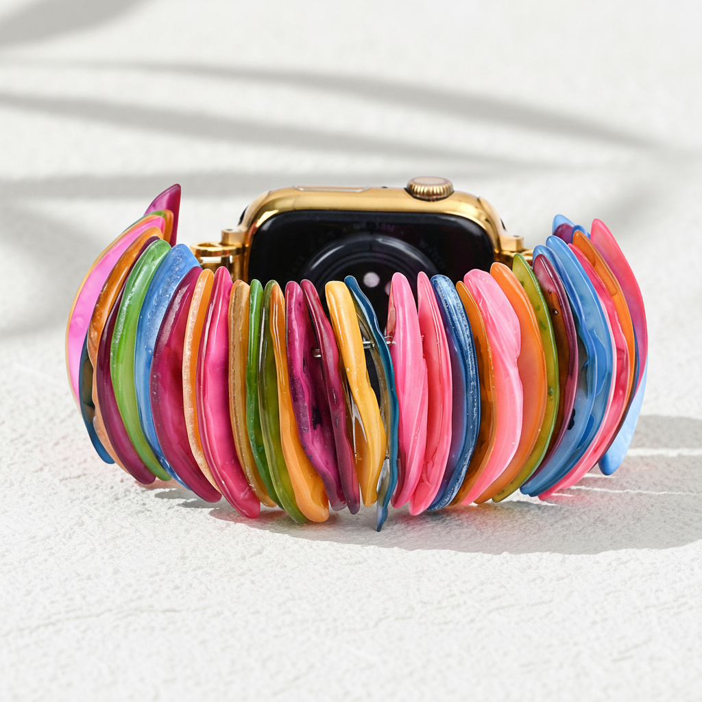 Gold Dopamine Shell Stretch Apple Watch Strap