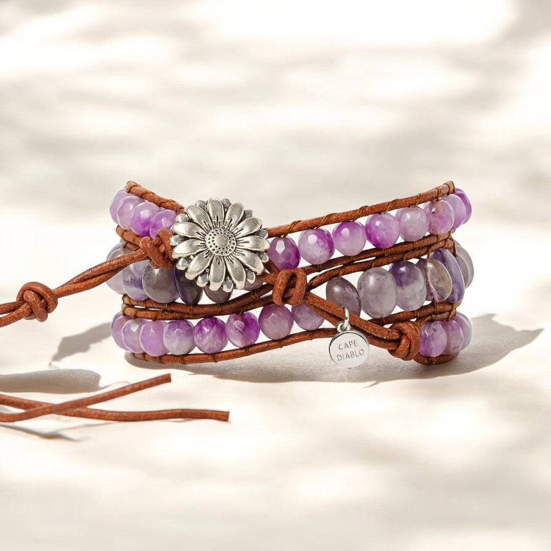 Mystic Amethyst Artisan Wrap Bracelet