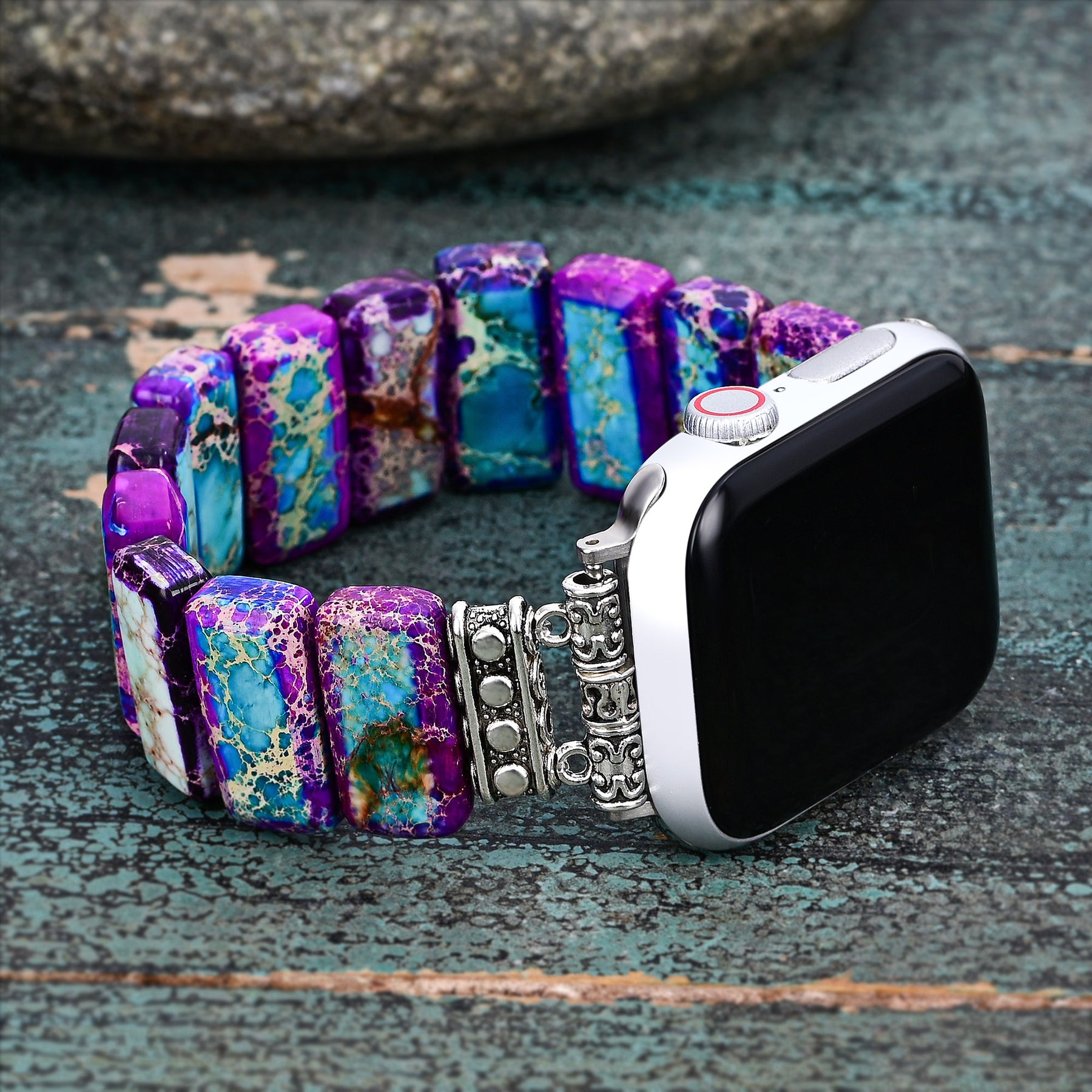 Majestic Tibetan Jasper Stretch Apple Watch Strap