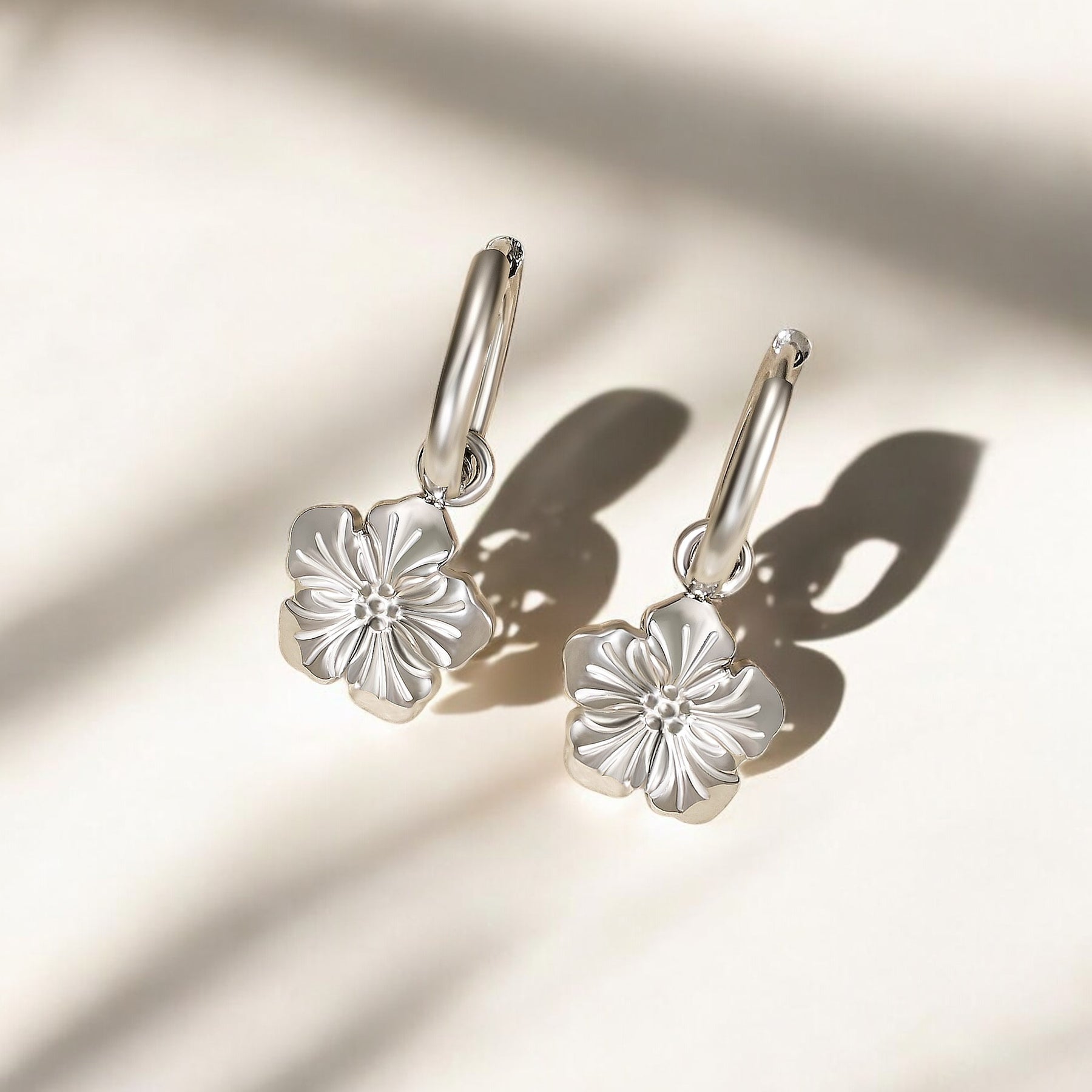 Bloom Charm Hoop Earrings