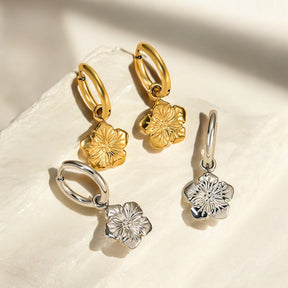 Bloom Charm Hoop Earrings