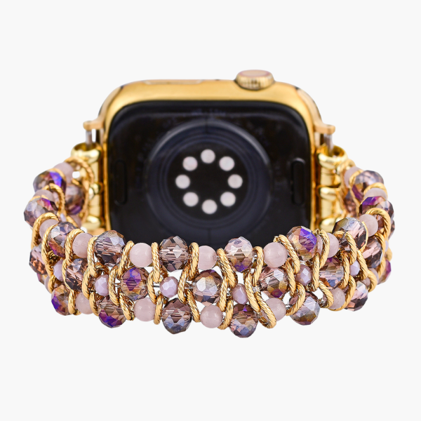 Golden Serenity Gem Braided Apple Watch Strap