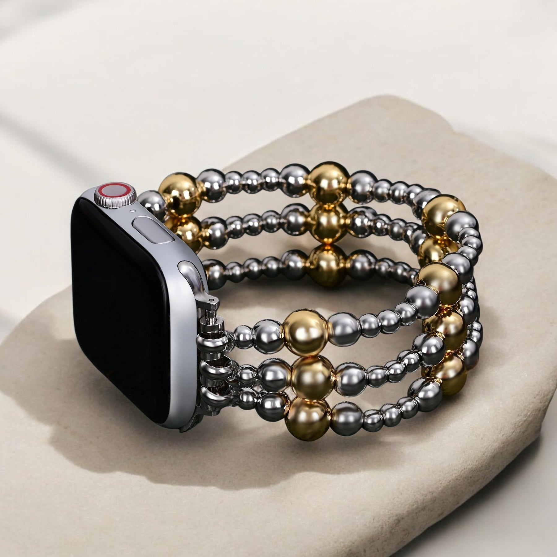 Silver Ember Stretch Apple Watch Strap