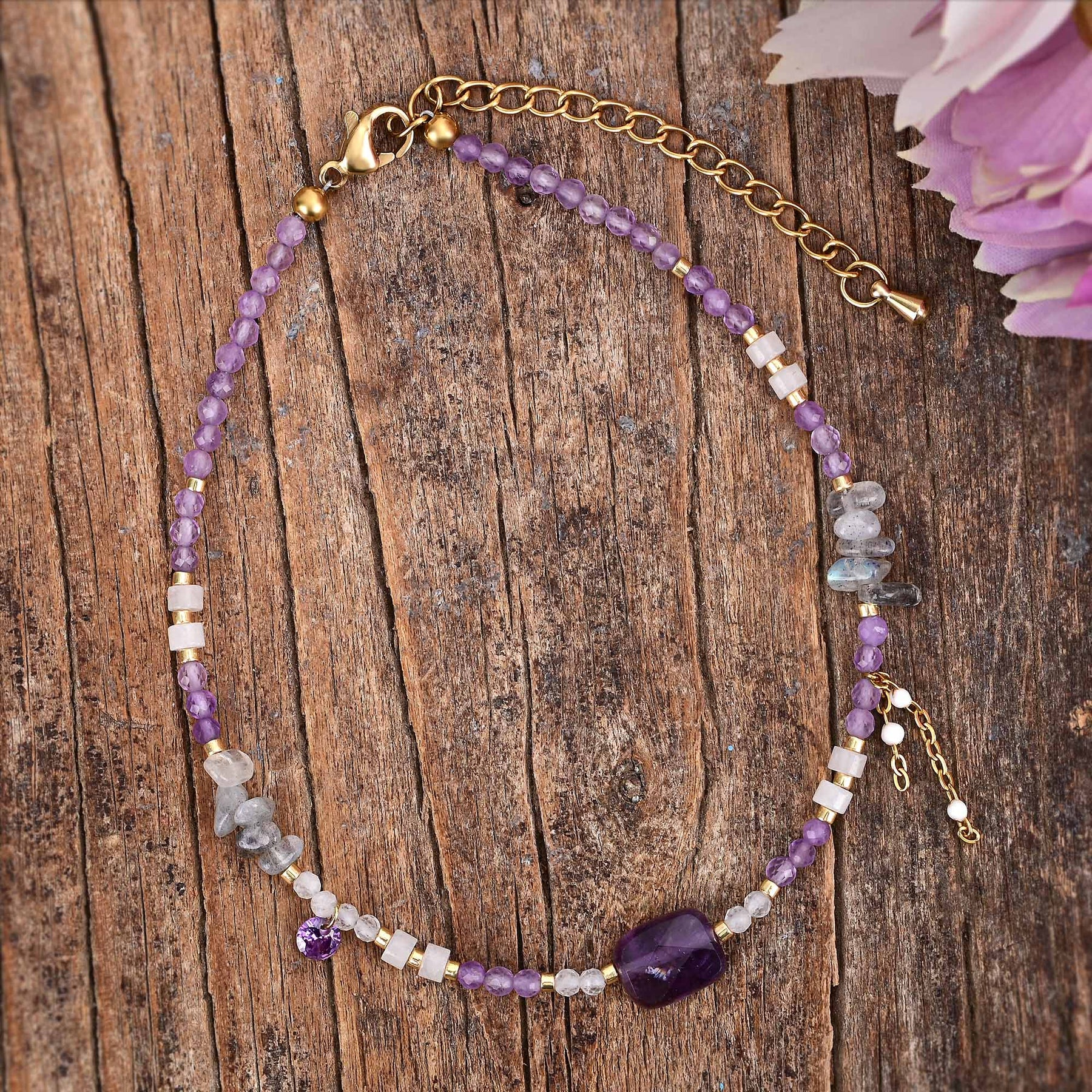 Amethyst Serenity Anklet