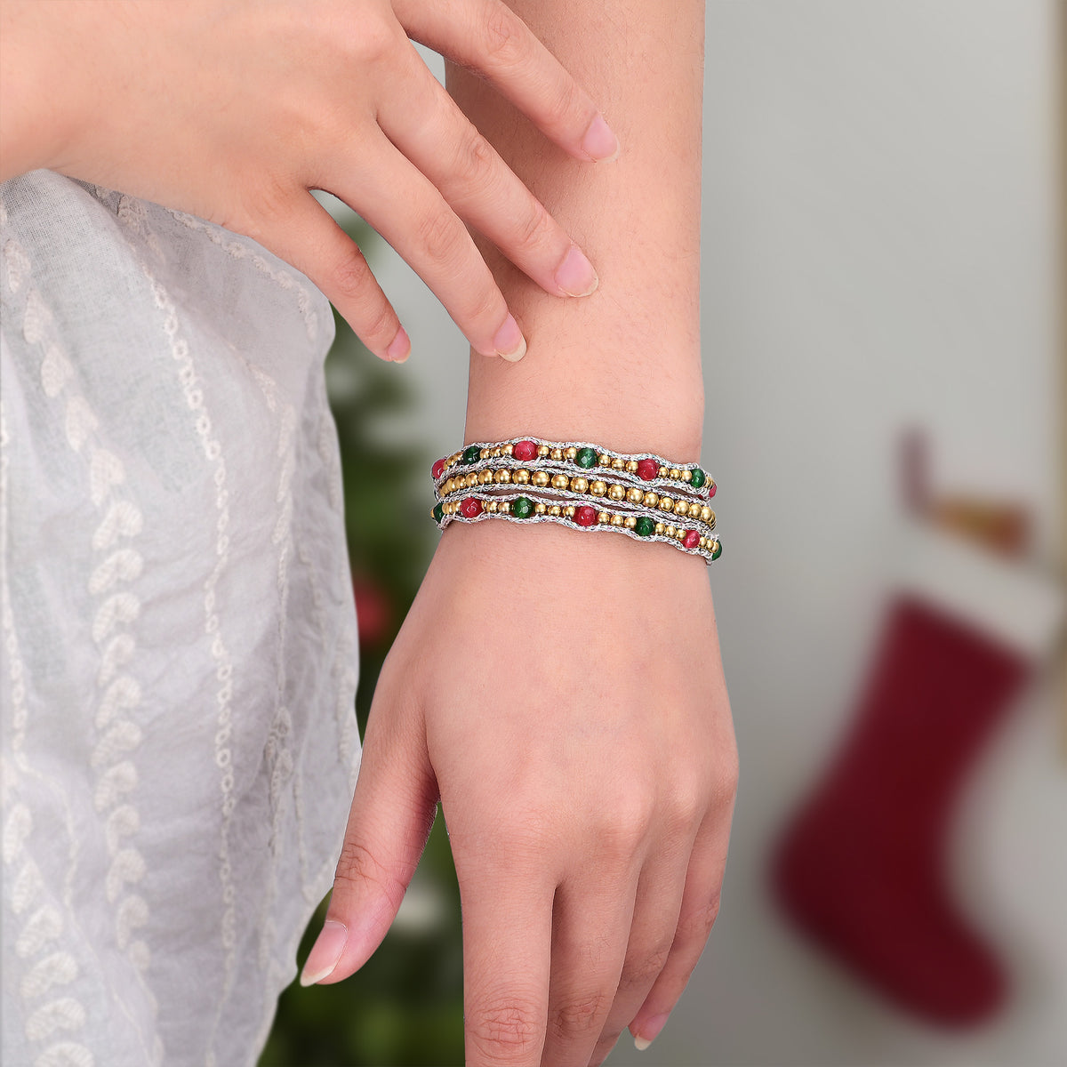 Joyful Christmas Radiance Wrap Bracelet