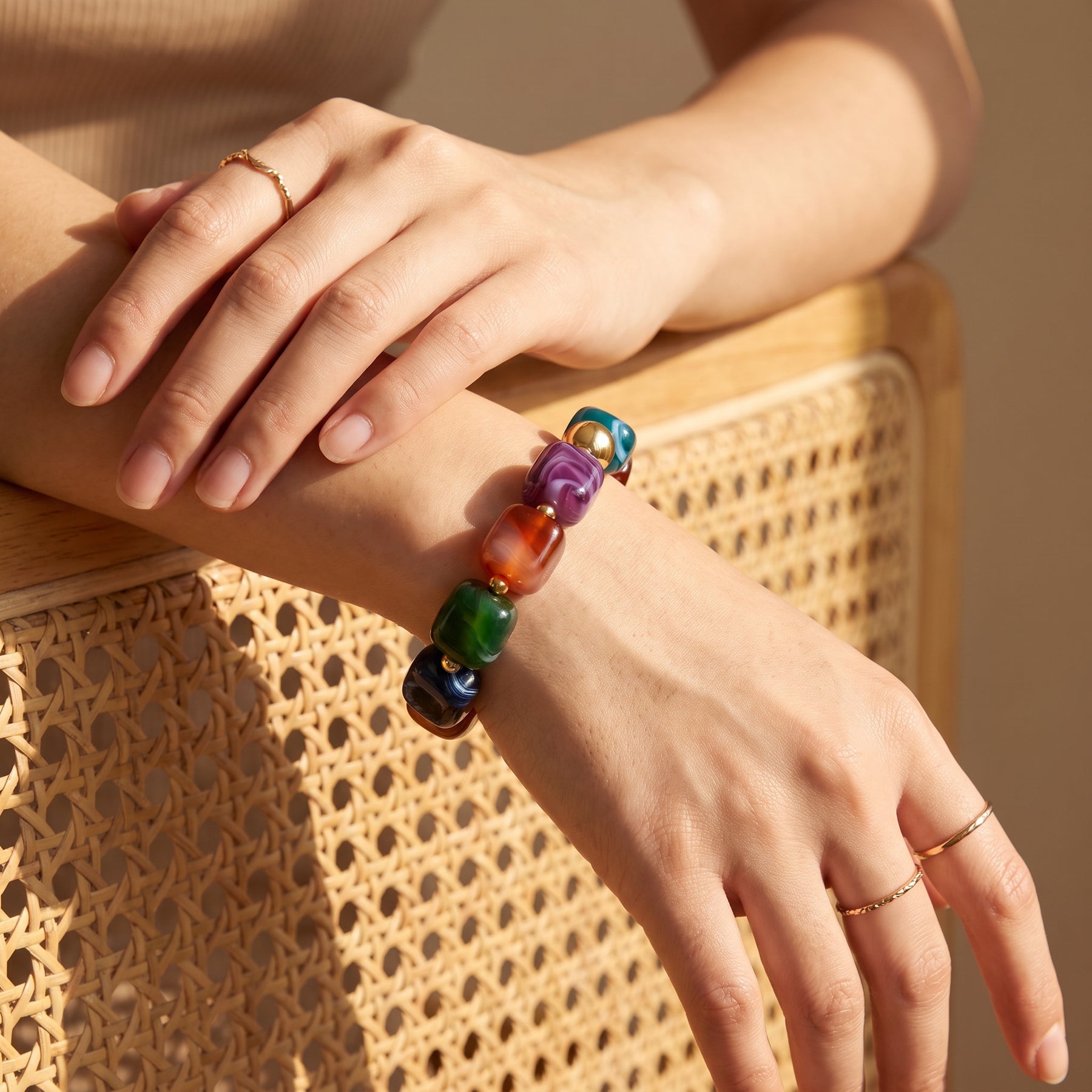 Mystic Rainbow Mixed Chunky Bracelet