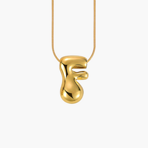 Golden Glow Bubble Letter Initial Necklace