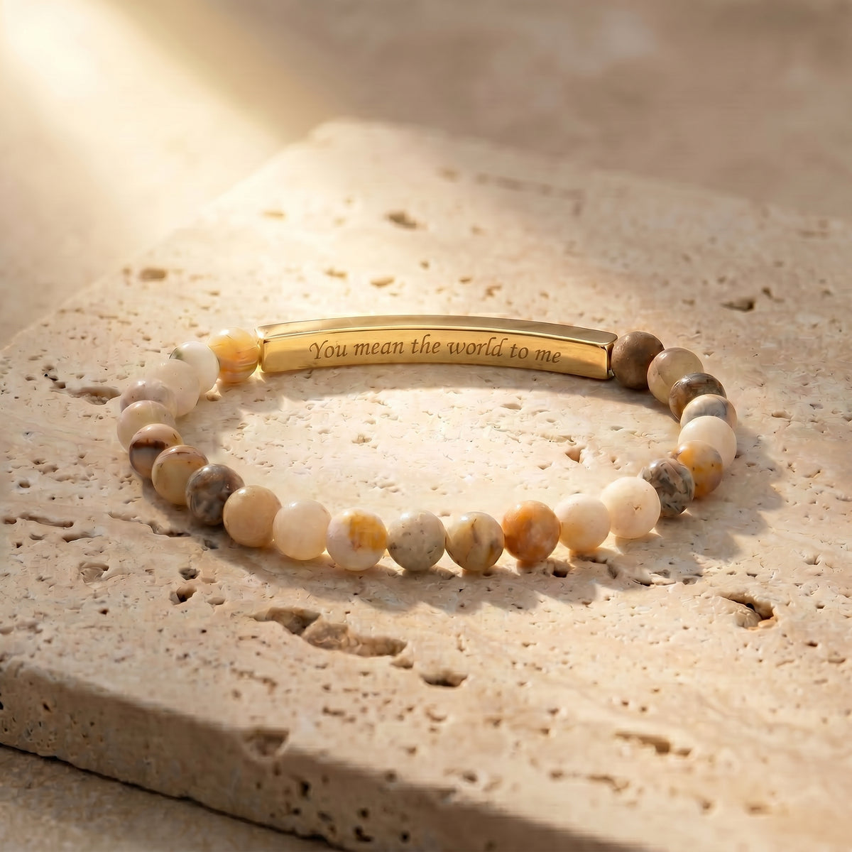 Secret Message Agate Stone Bracelet