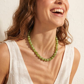 Chunky Green Beaded Necklace