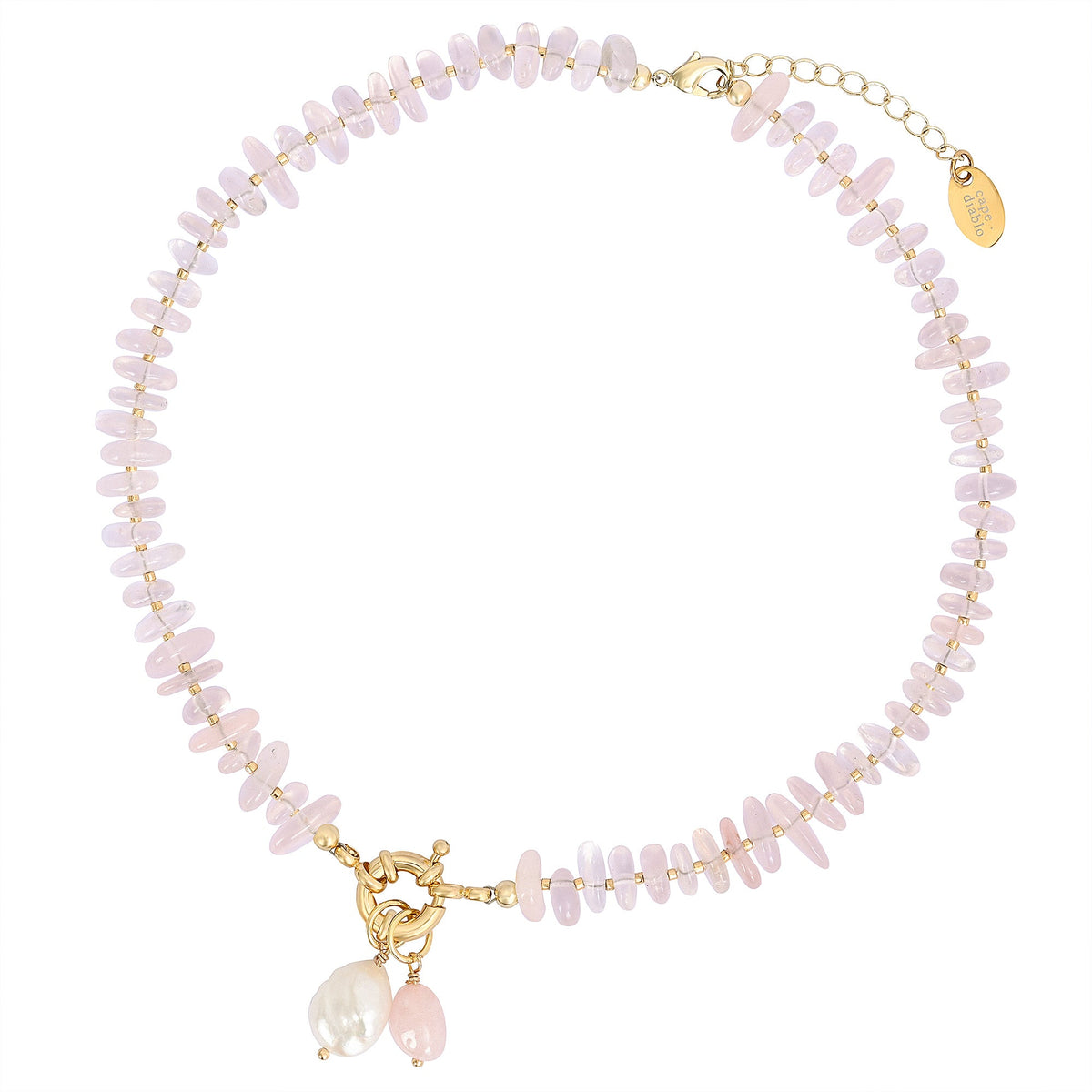 Rose Quartz Charm Necklace