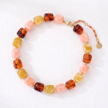 Chunky Square Bead Necklace Turquoise