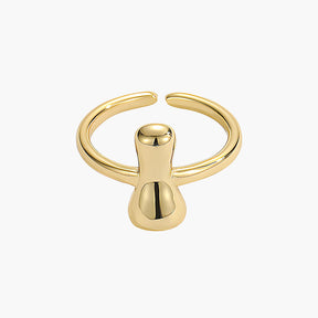 Golden Glow Bubble Letter Initial Ring