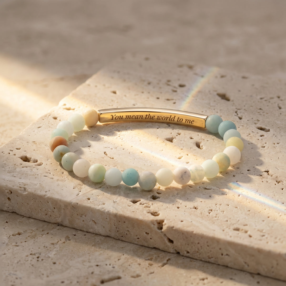 Secret Message Agate Stone Bracelet