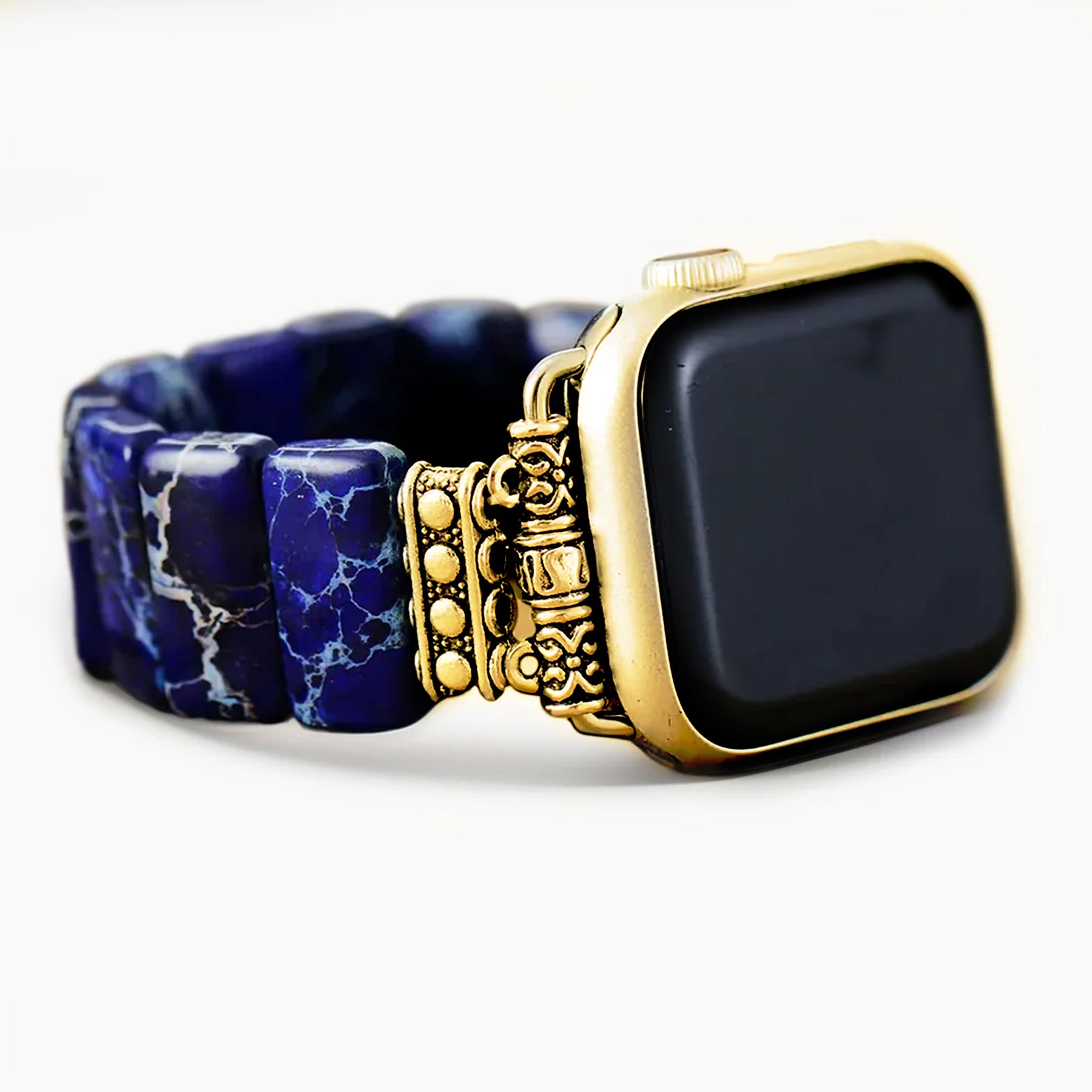 Dark Navy Tibetan Jasper Stretch Apple Watch Strap