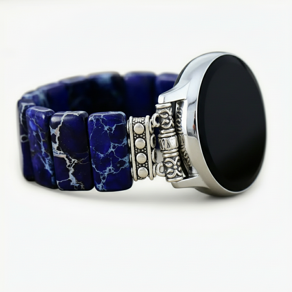 Dark Navy Tibetan Jasper Stretch Samsung Galaxy Watch Strap