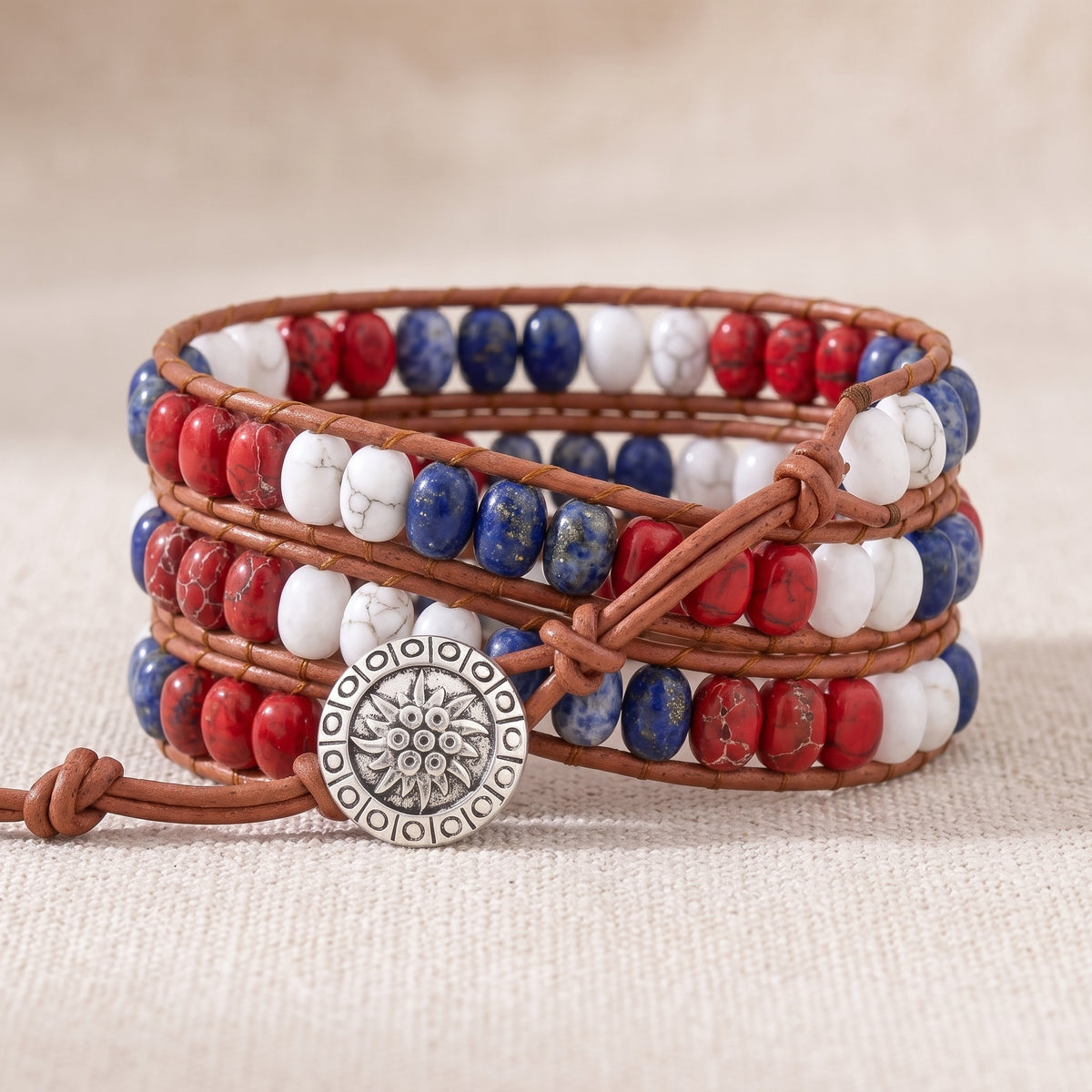 UK Britannia Beaded Bracelet