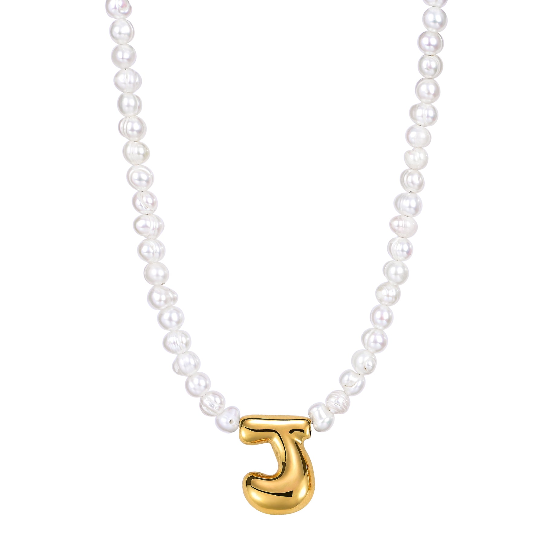 Pearl Bubble Initial Necklace