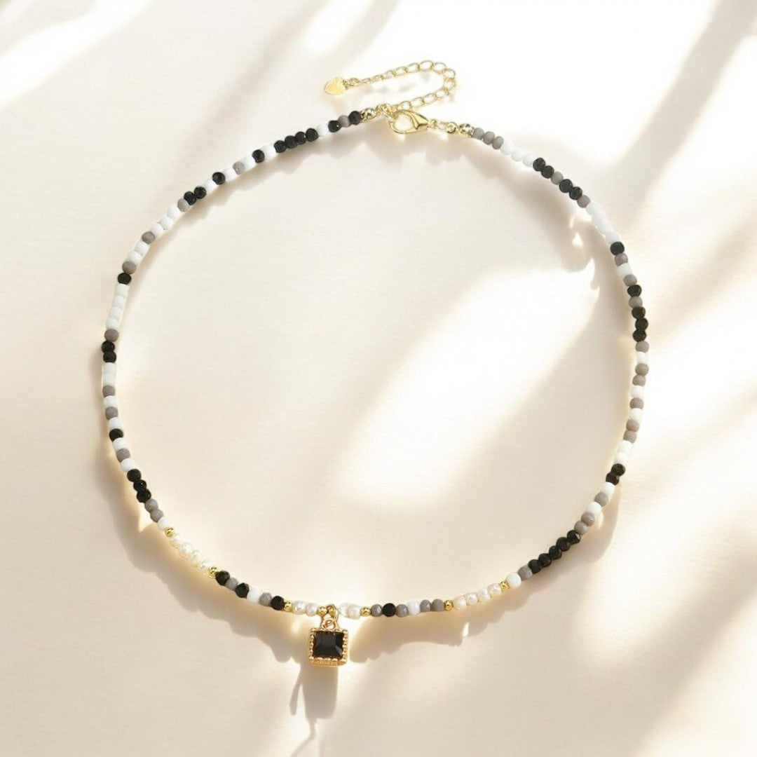 Monochrome Glamour Crystal Choker Necklace