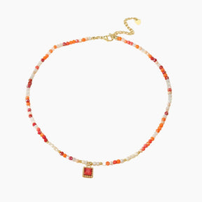 Scarlet Sunrise Crystal Choker Necklace