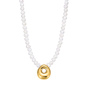 Pearl Bubble Initial Necklace