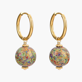 Meadow Mist Speckle Orb Hoop Earrings