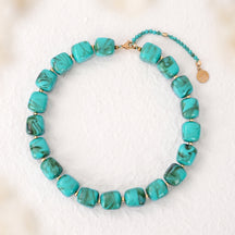 Chunky Square Bead Necklace Black